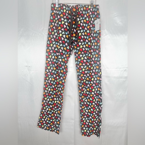 Old Navy Multicolor Heart Pattern Pajama Pants Size XS 100% Cotton w drawstring - Picture 1 of 9